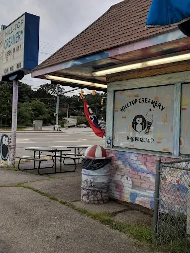 Exterior of Hilltop Creamery ice cream shop on Post Road in East Greenwich, RI